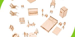 LIME SHADES Furniture Set for Doll House