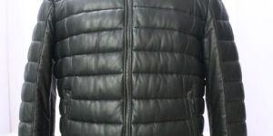 Ladies Leather Quilted Jacket