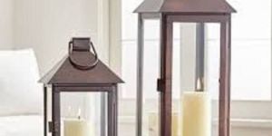 Metal Garden Glass Lamp