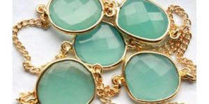 Aqua Chalcedony Bezel Connectors