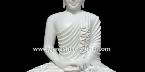 Buddha Statue for Home Decor in White Marble