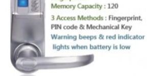 Biometric Door Digital Lock based on Fingerprint + Password + Mechanical Key Model - NS-3398