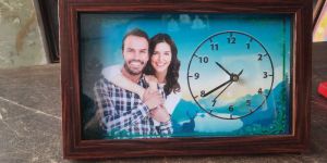 Single Photo Frame with Clock