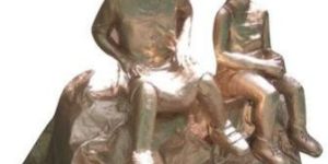 Brass Children Statue