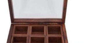 Brown Wooden Spice Box