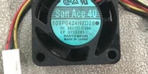 Black 109P0424H7D01 Case Cooling Fan, for Electronics, 24 Vdc