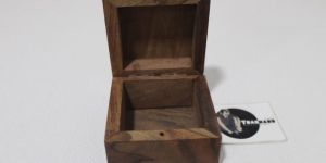 Small Square Dark Wooden Box from Wooden Jewelry Box Tradnary
