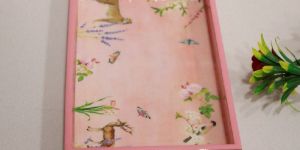 Meena Serving Tray Enamel Coated Serving Tray Custom Printed MDF Tray from Tradnary