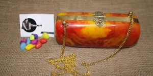 Antique Resin Clutch Hand Bag Brass Clutch Hand Bag from Tradnary