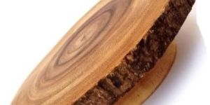 Natural Wooden Cake Stand Round Wooden Cake Stand with Bark Food Serving Stand from Tradnary