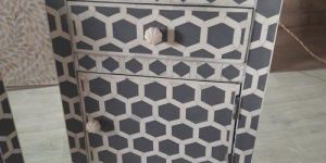 Small Bone Inlay Bedside Table