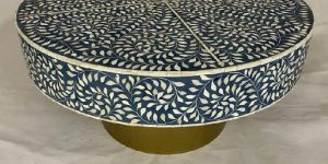 Luxurious Blue Bone Inlay Coffee Table MOP Inlay Furniture from Tradnary Mother of Pearl Inlay Coffee Table