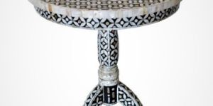 Geometric Design Small Mother of Pearl Inlay Table