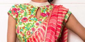 High Neck Thread Work Blouse