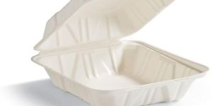 8x8 Bagasse Clamshell Container