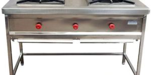 Stainless Steel 2 Burner Commercial Gas Range