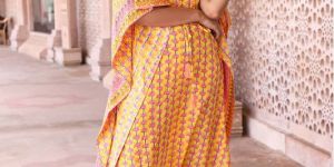 Multicoloured Block Printed Nightwear Kaftan