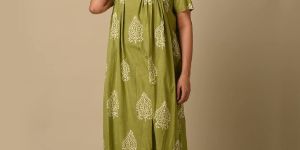 Opulent Blooms Jade Green Nighty Gown