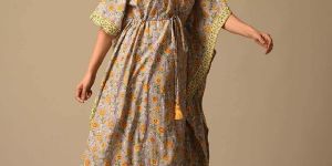 Ruhaniyat Block Print Cotton Kaftan
