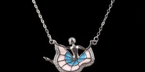 Dancing Barbie Pendant Diamond Unique Design Necklace