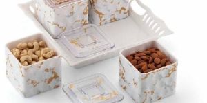 Dry Fruit Box with Lid and Serving Tray