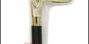 Brass Designer Handle Wooden Vintage Walking Cane Antique Style Stick Dog Head