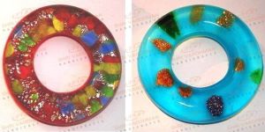 Silver Foil Ring Glass Pendant