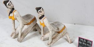 Antique Lady Shape Wooden Stool