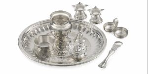 1008 Silver Plated Pooja Set