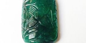 Rectangular Carved Emerald Stone