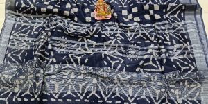 Linen Batik Printed Sarees