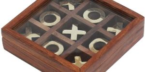 Handmade Wooden Tic Tac Toe Board Game