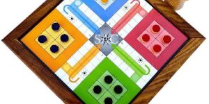 Wooden Ludo Snakes Ladders Board Game