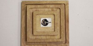 Square Shape Natural Wooden Serving Tray from Tradnary