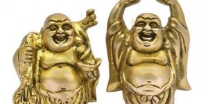 Brass Laughing Buddha Pair