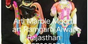 Black Marble Radha Krishna Statue