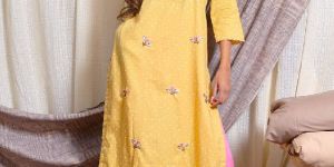 YELLOW KURTA WITH GOTTA PATTI