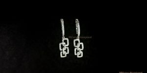 White Gold Natural Diamond Bali Stylish Jhumka