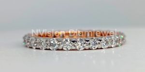 Women's Party Rose Gold Natural Diamond Eternity Ring