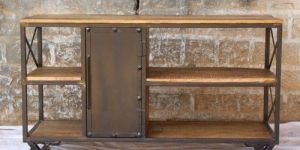 Wooden & Iron Console Table
