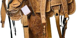 Leather Horse Western Barrel Racer Saddle