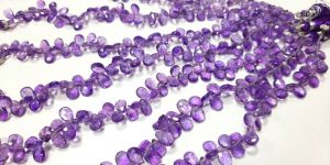 Amethyst Faceted Pear Briolette Beads
