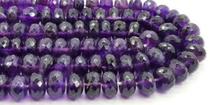 Amethyst Faceted Rondelle Beads
