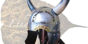 Medieval Costume Armor Viking Warrior Helmet with Horn