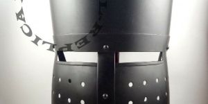Medieval Crusader Knight Helm Helmet Black Antique Halloween Spa
