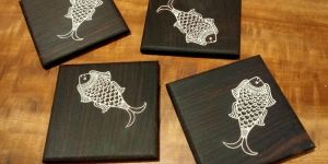 Wood Fish Coasters