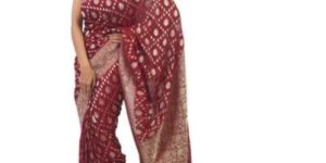 Maroon Soft Georgette Banarasi Saree