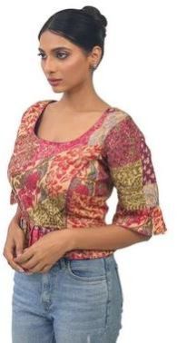 Silk Digital Print Blouse