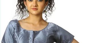 Steel Blue Fantom Silk Blouse