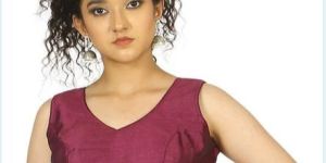 Wine Latkan Silk Blouse